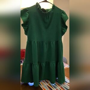 Green Textured Dress